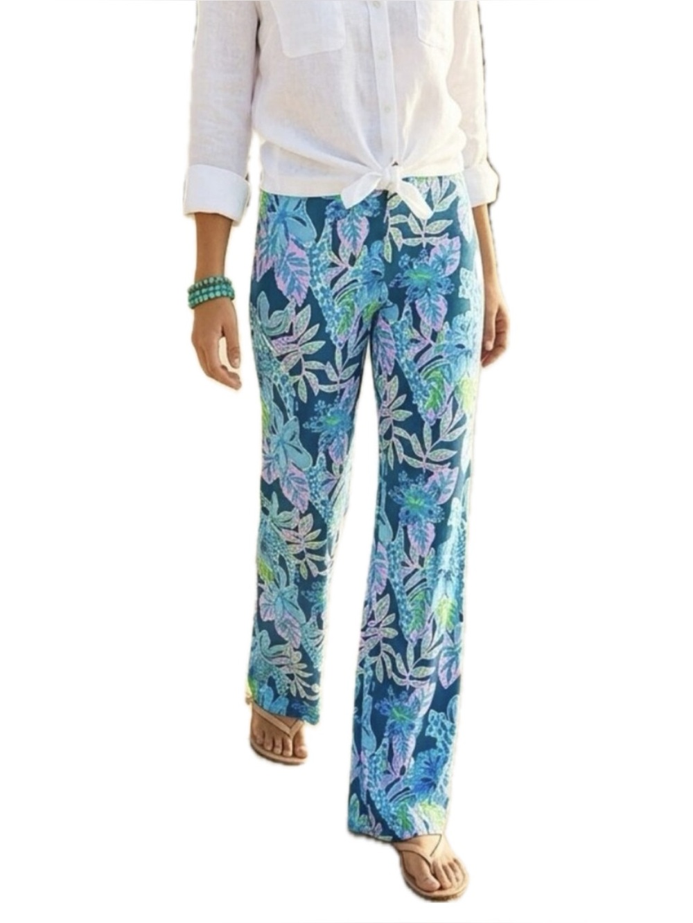 Lilly Pulitzer Georgia May Mid-Rise Pants in Macaw Blue
